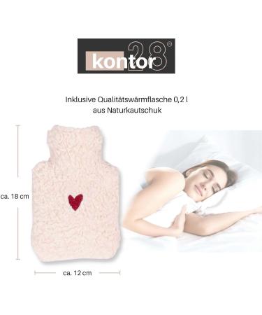 Buy Kontor28 Cuddly Teddy Hot Water Bottle - 100% Organic Cotton Handmade in Germany Leak-Proof & Odorless - Perfect for Kids & Adults - 0.2 Liters - Buy Online on GoSupps.com