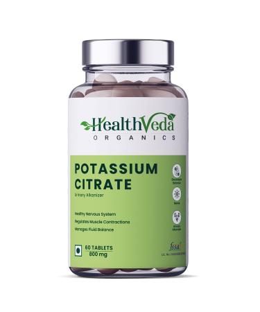 Verem Health Veda Organics Potassium Citrate 800 mg I 60 Veg Tablets I Support Nerve Muscle Joint & Bone Health I Helps Manage Electrolytes | for Both Men & Women
