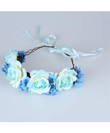 Artificial Hair Bands - Blue Simulation Rose Headband for Party & Wedding Accessories (1 Piece) - Buy Online on GoSupps.com