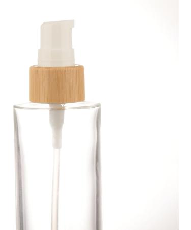 COSIDEA 4pcs Empty 3.33oz / 100ml bamboo lids clear glass bottle with lotion pump dispenser 20 neck refillable emulsion cosmetic cream bottles toiletries refill travel container 100ml With Lotion Pump - Buy Online on GoSupps.com