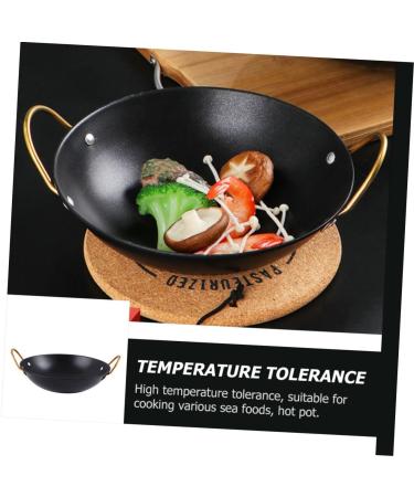 Alipis 1pc Pot Skillet with Lid Cooking Seafoodpot Eggs Frying Pan Double Ear Pan Dog Cookie Shapes Ramen Bowls Cast Iron Pan Mini Pan Camping Heating Pot Stainless Steel Black 30X25X9CM - Buy Online on GoSupps.com