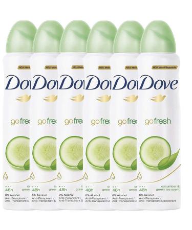 Dove Antiperspirant 48 Hours Body Spray, Go Fresh Cucumber & Green Tea Deodorant, 6 Packs x 150 ML / 5 Fl.Oz (International Version) - Buy Online on GoSupps.com