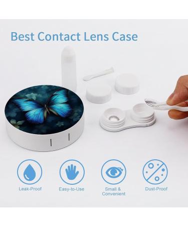 Buy Blue Butterfly Pattern Contact Lens Case - Travel Care Box for Lenses | International Shipping Available - Buy Online on GoSupps.com