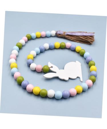 LIFKICH Fringe Decor Ornament Beaded Garland with Tassel Easter Farmhouse Bead Garland Hanging Door Bead Garland Tassel Garland Bead Easter Beaded Garland Wood Rabbit Rope - Buy Online on GoSupps.com