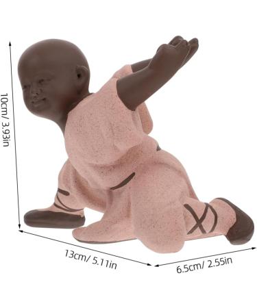 Zerodeko Home Decor 1pc Accessory for Adornment Desktop Office Creative Monk-Shaped Clay Ornament Decorative Decoration Pink 13X6.5CM - Buy Online on GoSupps.com