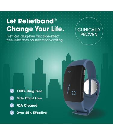 Reliefband Premier Anti-Nausea Wristband | FDA Cleared Motion Sickness Relief | Drug Free | Slate Blue - Buy Online on GoSupps.com