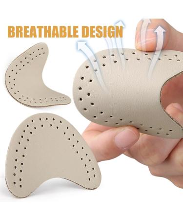 Healvian Forefoot Cushions - 8 Pairs High Heel Pads Anti-Slip Cow Leather & Latex Insoles for Women & Girls - Beige Metatarsal Support - Buy Online on GoSupps.com
