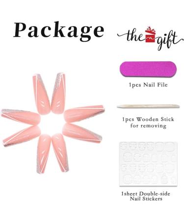 RUNRAYAY Pink French Fake Nails - Sequins Splicing Press On False Nails Kit for Women and Girls - Buy Online on GoSupps.com