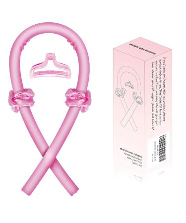 Satin Heatless Hair Curler Hair Rollers for Heatless Curls with Hair Claw Clip Soft Rubber Heatless Curling Rod Headband Heatless Curling Set for Sleep in Overnight (Pink) - Buy Online on GoSupps.com