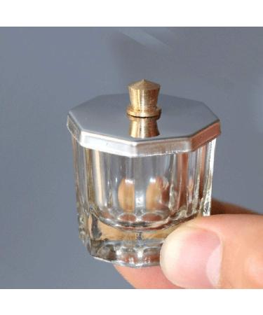 Mini Glass Dappen Dish Set with Stainless Steel Lid - Nail Art Acrylic Powder Tools - Buy Online on GoSupps.com