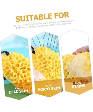 Hemoton 3pcs Honeycomb Bath Ball Scrubber | Natural Polyurethane Body Loofah & Shower Sponge for Men - Portable Bath Accessories - Buy Online on GoSupps.com