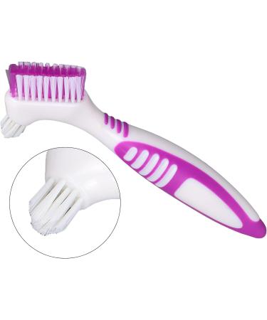 Double Sided False Teeth Cleaning Brush | Portable Denture Toothbrush with Multi Layered Bristles | Hard Care Toothbrush Set - Buy Online on GoSupps.com