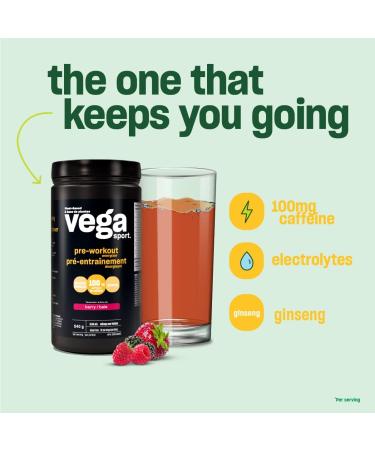 Vega Sport Pre-Workout Energizer Lemon Lime (30 Servings) Vegan Preworkout Energy Powder Gluten Free 100mg Caffeine Non GMO 550g (Packaging May Vary) Lemon Lime 540 g (Pack of 1) - Buy Online on GoSupps.com