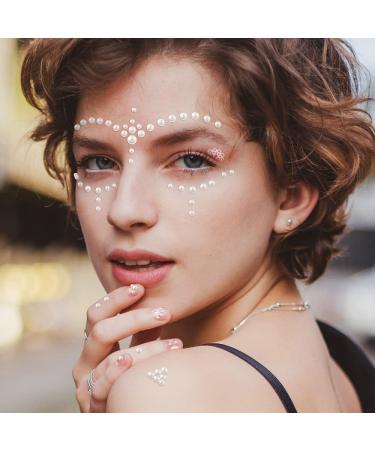 OASMU White Pearl 3D Self Adhesive Nail Rhinestones - DIY Body Art Accessories - Buy Online on GoSupps.com