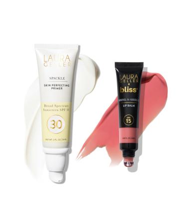 LAURA GELLER Spackle SPF 30 Primer + Shine-n-Shield SPF 15 Lip - Bliss on the Beach