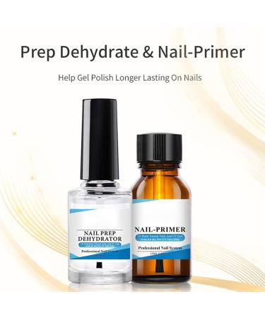 Nail Dehydrator and Primer Bond Set Natural Nail Dehydrant and Max Bond Nail Prep Natural Dehydrate Bond Primer Nail Protein Bond for Gel Nail Polish 15ml - Buy Online on GoSupps.com