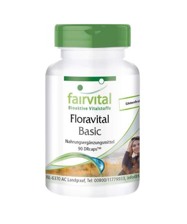 Fairvital | Floravital Basic - 6 bacterial cultures & inulin - Lactobacillus & bifidobacteria - 90 capsules