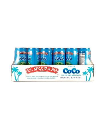 El Mexicano Coconut Water 10.5oz (Agua De Coco) (Pack of 24),White