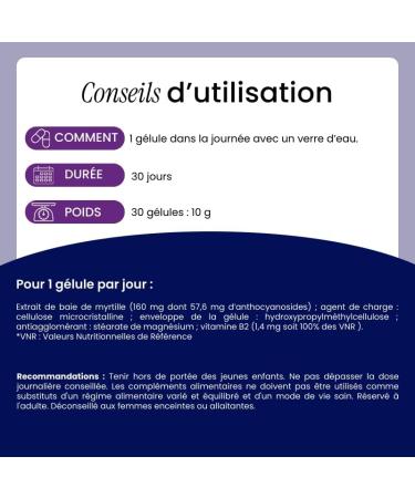 NaturAvignon Blueberry Laboratory | Night Vision and Eye Strain | Scientifically Proven Effectiveness | Highly Concentrated in Active | Made in France | 30 Capsules (1 Month) - Buy Online on GoSupps.com