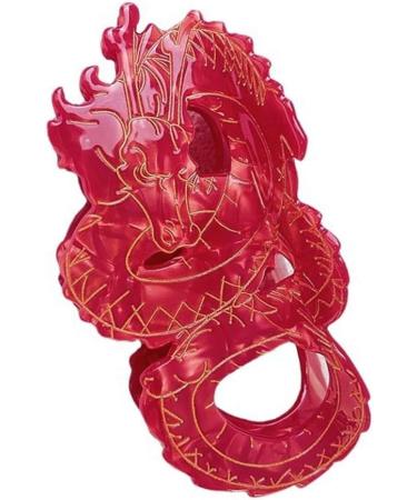 hgnxa Delicate Chinese Loong Hair Claw for Woman Girl Skincare Makeup Hair Clip for Thin Hair Nonslip Delicate Hair Clip Red - Buy Online on GoSupps.com