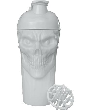 JNX Sports The Curse! Totenkopf Shaker Bottle - 680ml Limited Edition Supplement Mixer | Classic Loop Closure - Light Gray - Buy Online on GoSupps.com