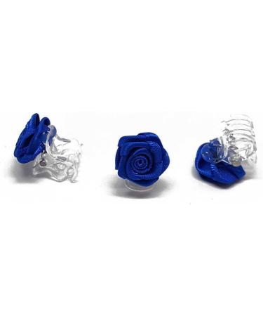 10 Blue Rose Hair Clips - Bridal Accessories Floral Hair Accessories 1 Pack of 10 - Buy Online on GoSupps.com