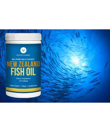 Antler Farms - 100% Pure Wild Caught New Zealand Fish Oil from Deep Ocean Cold Water Fish 120 Softgels - Clean Fresh Omega-3 EPA + DHA Supplement Keto Friendly Super Clean - Buy Online on GoSupps.com