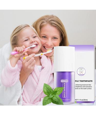 Whitening Toothpaste - 2pcs Purple Teeth Whitening Formula for Deep Stain Removal | Brighten Your Smile - Buy Online on GoSupps.com