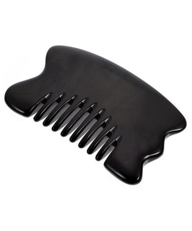 Tovinanna 1stk Massagekamm Face massage roller Face massage device Home tools Face tools Head and head skin massage clasp stab tool Volume-hair tool H rner body buffelo horn