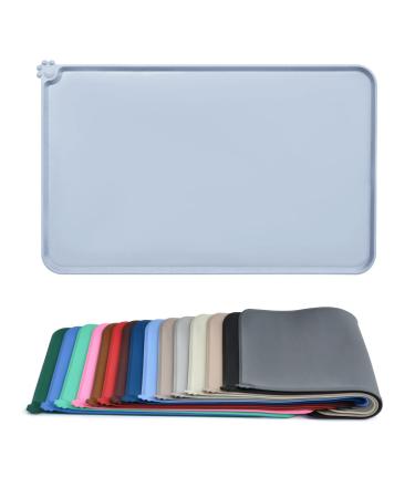 Audwud silicone waterproof dog and cat pet feeding matte anti-slip-tied bowl matt pet feeding mat 53x38 cm ice blue