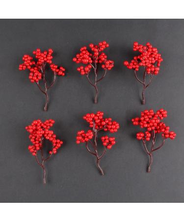 HOMSFOU 10pcs Artificial Red Fruit Wreath Decor Dry Flowers for Decoration Christmas Home Decor Floral Arrangement Supplies Christmas Decor Artificial Plants Stems Bouquet Plastic Berry - Buy Online on GoSupps.com