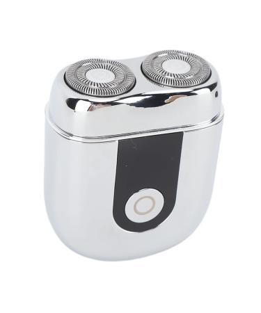 Electric Beard Trimmer TypeC Double Head Mini Beard Trimmer for Traveling (Silver)