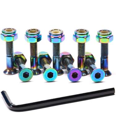 9PCS Dazzling Color Skateboard Hardware Set - Deck Mounting Screws, Nuts, Hex Key - Longboard Cruiser Fasteners - 1-1/4, 1, 7/8, 0.88 Inches - Buy Online on GoSupps.com