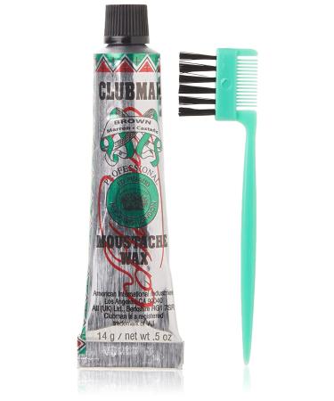 Clubman Moustache Wax Brown 0.50 oz - Pack of 8 | Premium Facial Hair Grooming | International Shipping Available - Buy Online on GoSupps.com