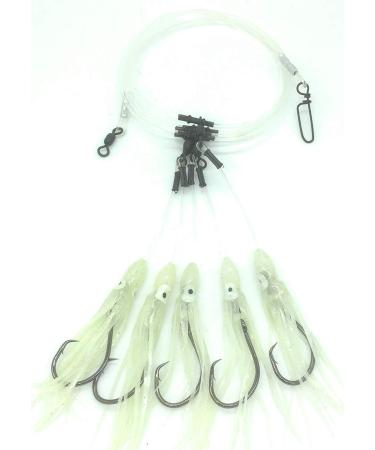 Glow Squid Deep Drop Tilefish Rig, Excellent for Deep Drop Fishing for Tilefish, Grouper, Snapper, Bottom Fishing Rig 5 Hook