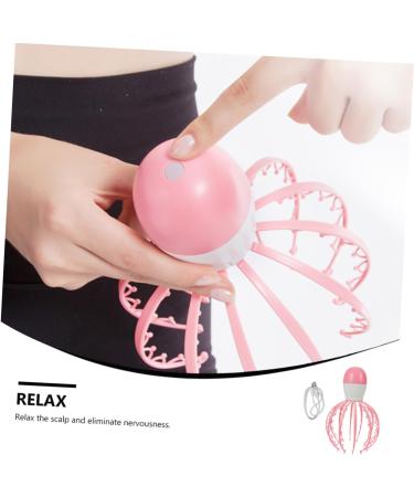 Frcolor Pink Massager - Scalp & Hand Head Tingling Massage Tool | Baby Octopus Gua Sha Scratch for Ultimate Relaxation - Buy Online on GoSupps.com