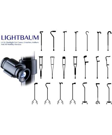 LightBaum LED Flashlight for Crutches, Canes & Walkers - Prevent Falls, Perfect Night Illumination (Universal Tube Mount) - Buy Online on GoSupps.com