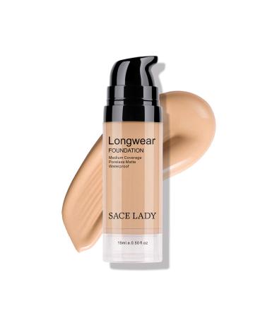 SACE LADY Matte Liquid Foundation 15ml - Long-Wearing Medium-Full Coverage Poreless Face Makeup in Light Natural Shade - Buy Online on GoSupps.com