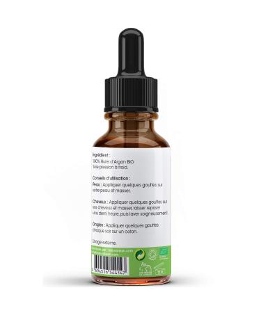 Pure Argan Oil - Cold Pressed Biologically Certified | Anti-Aging Moisturizer for Face Skin Hair Nails & Body (50ml) - International Shipping Available - Buy Online on GoSupps.com
