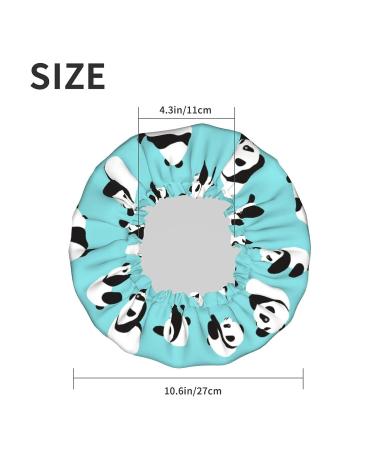 Cute Panda Shower Cap - Reusable Double Layer Bath Cap for Women | Waterproof & Elastic with PEVA Lining (1 piece) - Buy Online on GoSupps.com