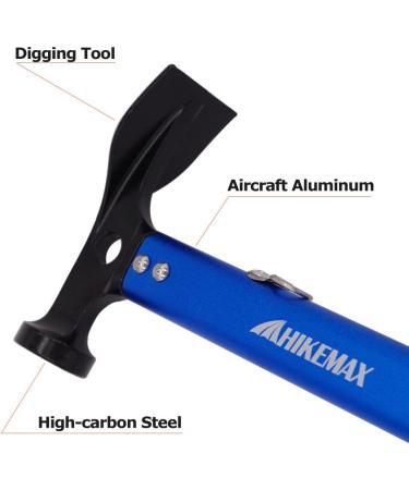 Hikemax Lightweight Camping Hammer with Tent Stake Remover - 13oz Aluminum Hammer in Blue - Buy Online on GoSupps.com