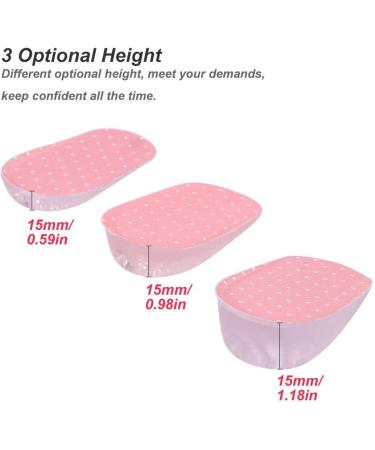 Tmishion Invisible Silicone Gel Insoles - Height Increasing Orthopedic Cushion (1.5cm Pink) for Ultimate Comfort and Support - Buy Online on GoSupps.com