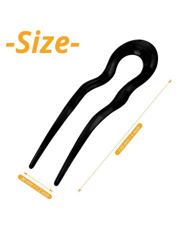 YEEPSYS 2-Piece U Shaped Hairpin Set for Women - French Style Wavy Crink Hair Stick - Vintage Hair Pin - Hair Styling Accessories (5 Inch) Dark Brown, Black - Buy Online on GoSupps.com