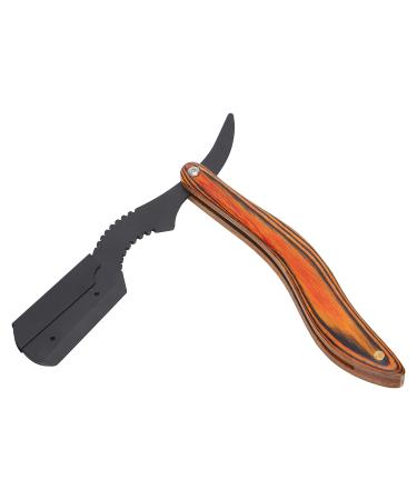 Straight Edge Razor Blade Holder Beard Razor with Wooden Handle Sharp Shave for Men with Manual Safety (without blade)