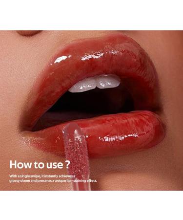 HQDA Moisturizing Lip Gloss Stain Moisturizing and Nourishing Lip Oil NonSticky Long Lasting Jelly Liquid Lipstick Lip Tint and Glaze Makeup Gift for Women 02 - Buy Online on GoSupps.com