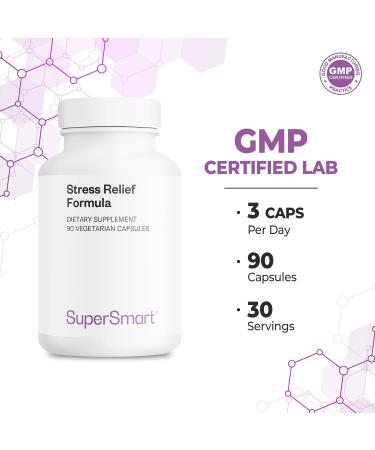 Supersmart - Stress Relief Formula (All-in-1) - 100% Natural Supplement - with Passion Flower Polygala Tenuifolia | Non-GMO & Gluten Free - 90 Vegetarian Capsules - Buy Online on GoSupps.com