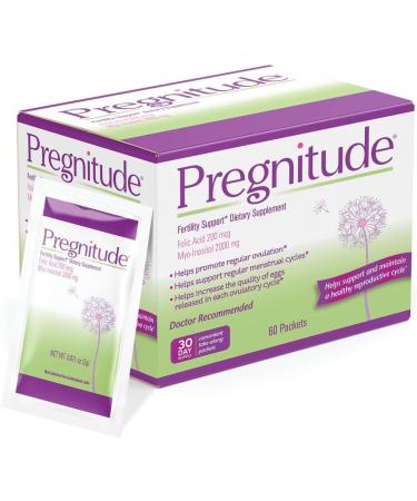 Pregnitude Reproductive Fertility Support - Helps Promote Regular Ovulation - Menstrual Cycles, and Increase Quality of Eggs - 30 Day Supply Packets (60 Servings)