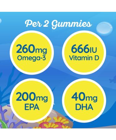 AquaOmega Kids Omega-3 Gummies - High EPA Omega-3 with DHA and Vitamin D - Omega-3 Supplements Tasty Fish Oil Omega-3 Gummy Omega-3 Kids Omega-3 Fish Oil Sugar Free Orange 260mg - 60 Gummies Orange 60 count (Pack of 1) - Buy Online on GoSupps.com