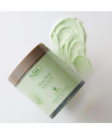 SBC Skincare Aloe Vera Body Butter - 400ml | Hydrating Aloe Vera Body Lotion | Cooling Aloe Vera Cream For All Skin Types | Vegan Friendly Body Lotion - Buy Online on GoSupps.com