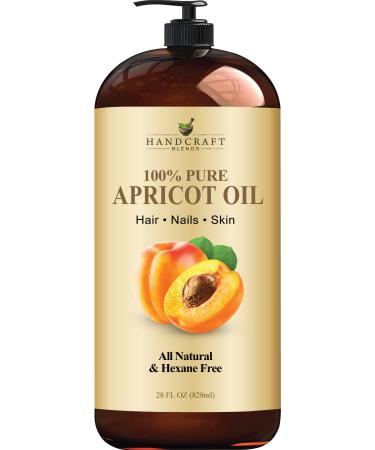 Handcraft Apricot Kernel Oil - 100% Pure And Natural - Premium Quality Cold Pressed Carrier Apricot Oil for Aromatherapy and Moisturizing Skin - 828 ml Apricot 828.00 ml (Pack of 1)